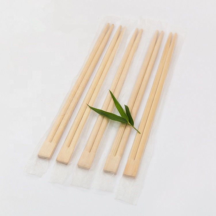 Pauzinhos de bambu descartáveis ​​chineses naturais gêmeos logotipo impresso personalizado 21 cm