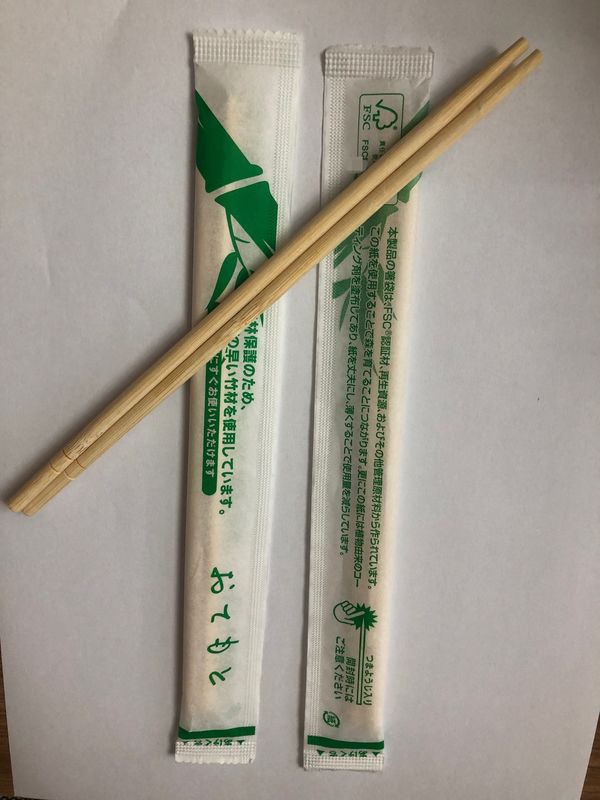 Logotipo feito sob encomenda de bambu de embalagem de papel de Logo Bamboo Twins Chopsticks With