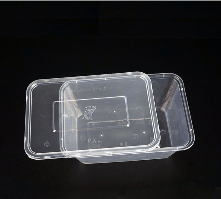 O plástico descartável dos PP leva embora a caixa Microwavable com tampa