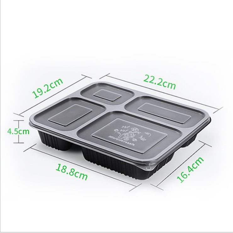 Recipiente de alimento descartável Microwavable 500 dos PP 650 750 1000ml