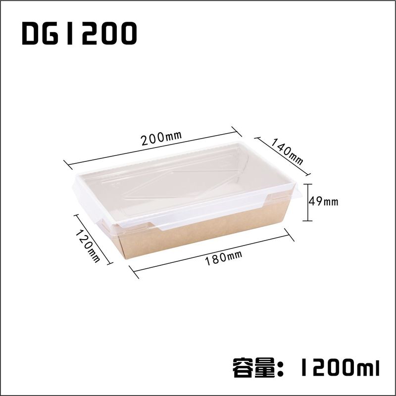 Volume da caixa do papel de embalagem do arroz da fritada do quadrado do produto comestível à prova de graxa com tampa