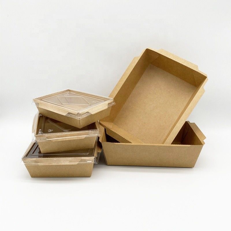 Recipientes de papel descartáveis à prova de graxa para levar embora o alimento expresso