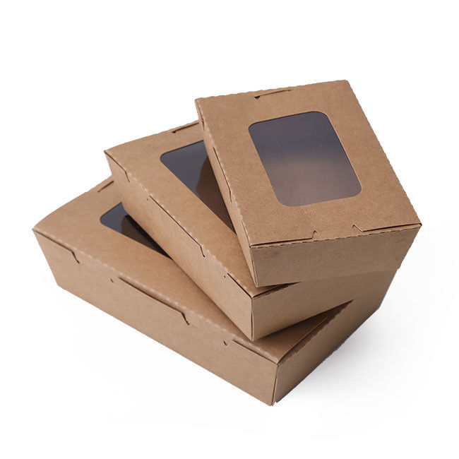 Personalizado 4 compartimentos leve embora Bento Box Leak Proof de papel