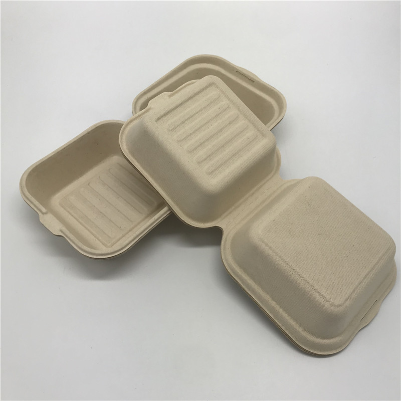 Descartável biodegradável da caixa de Straw Takeaway Food Container Burger do trigo