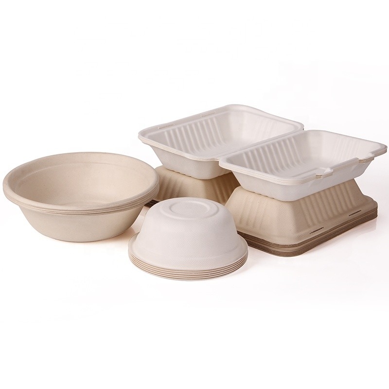 Lancheiras Eco biodegradável do empacotamento de alimento do bagaço da cana-de-açúcar amigável