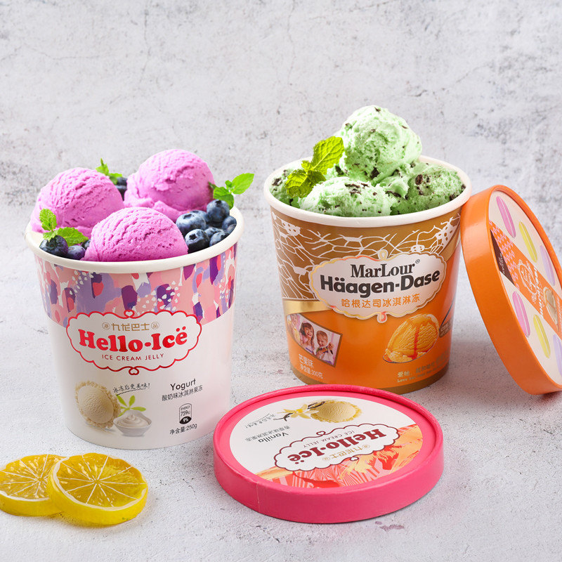 PLA descartável do copo de papel de gelado que reveste o empacotamento biodegradável do iogurte