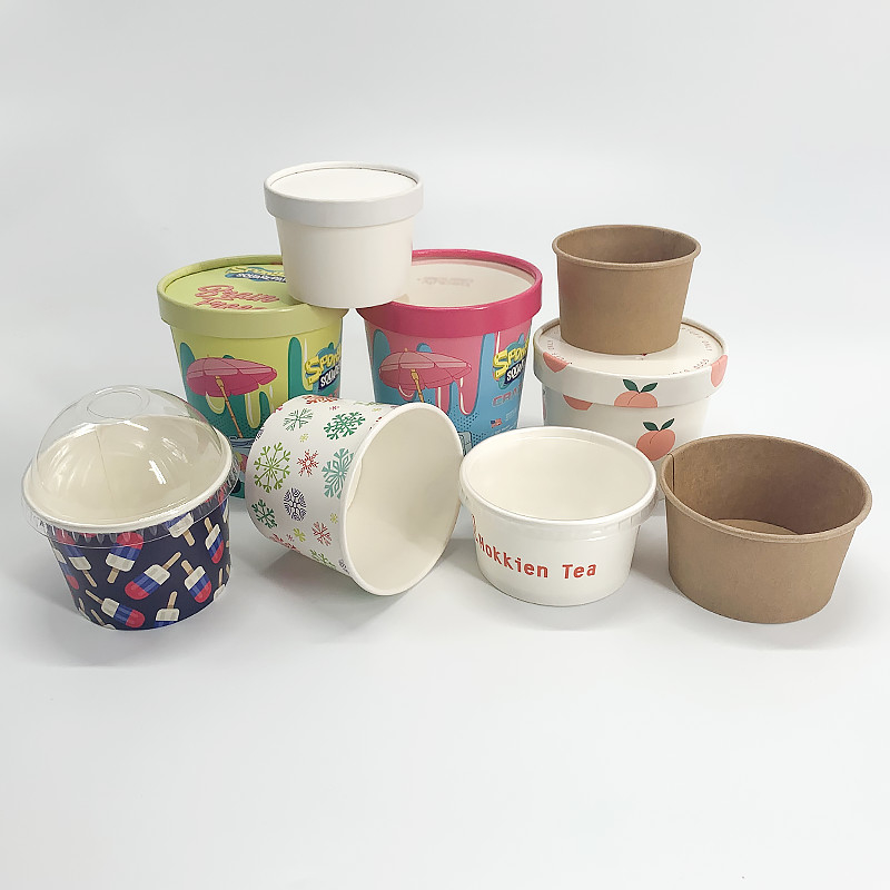 PLA descartável do copo de papel de gelado que reveste o empacotamento biodegradável do iogurte