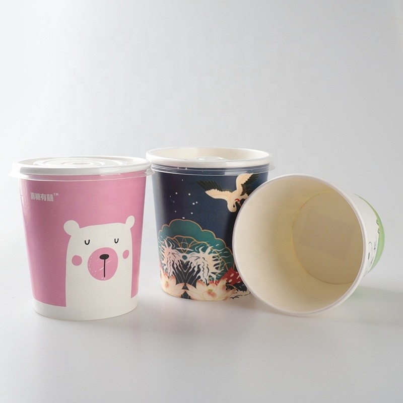 Copo 7oz biodegradável 32oz do gelado da parede do papel de embalagem único