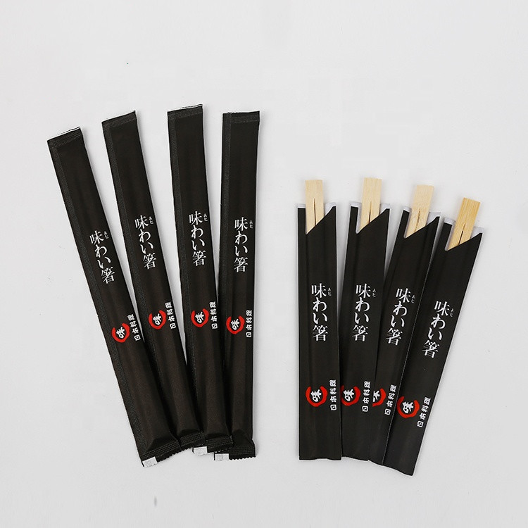 Hashis de bambu descartáveis do sushi com semi a cópia personalizada luva