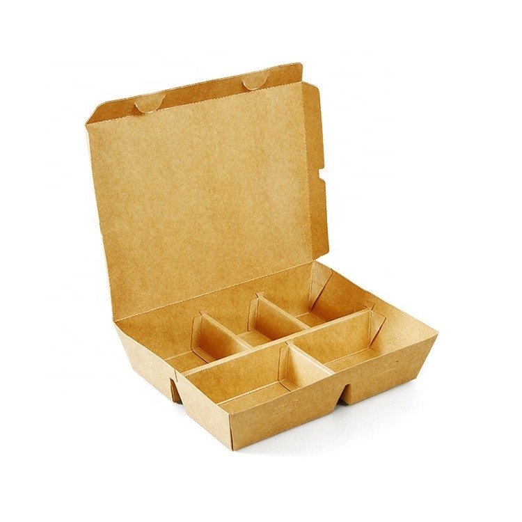 Descartável leve embora o alimento de papel dobrado de Bento Lunch Box For Fast do compartimento