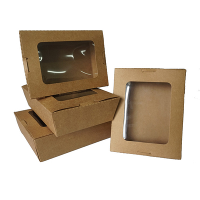 Caixa feita sob encomenda do papel de embalagem de Logo Food Container Box Disposable com janela